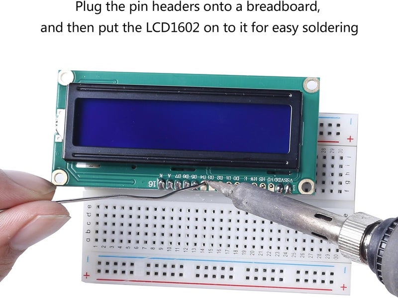 SunFounder LCD1602 Module with 3.3V Backlight Compatible with Arduino R3 Mega2560 Raspberry Pi 16x2 Character White on Blue Background - Image 4